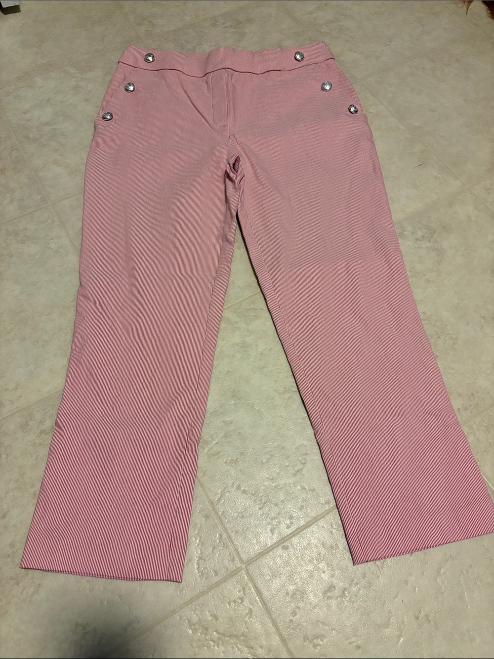 Women’s Red Wide-Leg Sailor Button Pants